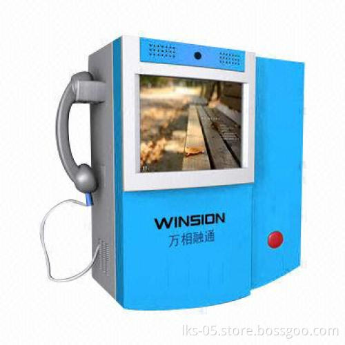 Telephone Kiosk, Visual Customer Help System with Touchscreen, Camera and Interphone for Emergency